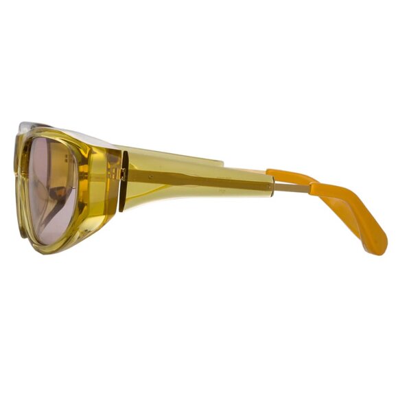 Dries Van Noten X Linda Farrow D-Frame Yellow/Lilac Sunglasses - Picture 3 of 4